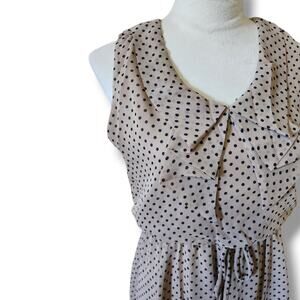 Sweet Storm Polka Dot Tie Waist Girly Preppy Dress